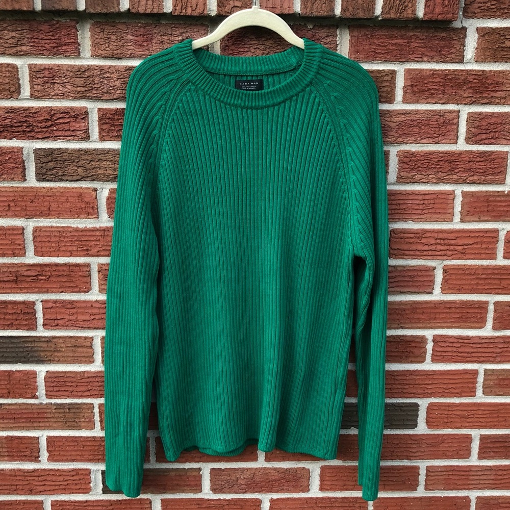 Zara Man Ribbed Crewneck Sweater